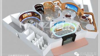 东莞众生药业<b>展厅设计</b>效果图：600平米高科技展厅，展示中医药健康产品与文化