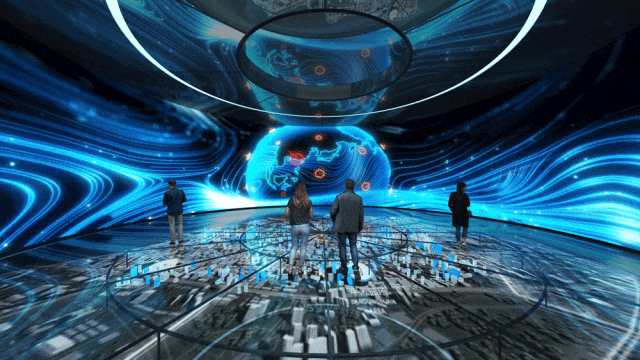 白鹭湾人工智能城市客厅设计效果图：裸眼3D+沉浸式元宇宙新体验