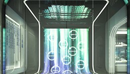 中铁大桥院企业展厅设计效果图：468㎡倒L形空间，流动瀑布+移动接屏+VR体验