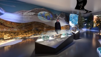 玉龙雪山冰川地质<b>博物馆设计</b>：GRC仿真雪山与交互投影沉浸式体验