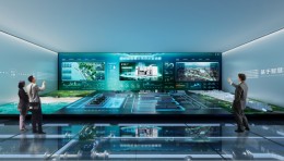 威派格智慧水务展厅设计效果图：数字科技演绎五位一体战略