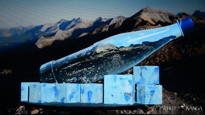 互动投影技术：偏光伞+矿泉水模型，沉浸式光影体验