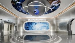 南A中心室内设计解析：绿色生态与人工智能共生的视觉符号与科技价值