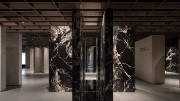 佛山欧文莱大地主义瓷砖展馆设计案例 - AD艾克建筑几何光感空间解析