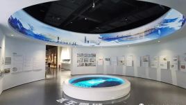 茅洲河展示馆设计效果图：水污染治理+数字沙盘+互动档案