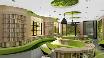 诺丁汉附中图书馆设计：沃野用原木肌理+清新绿色，打造人性化生态学习空间